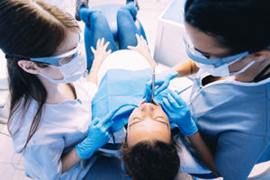 houston sedation dentist prepping patient for oral surgery